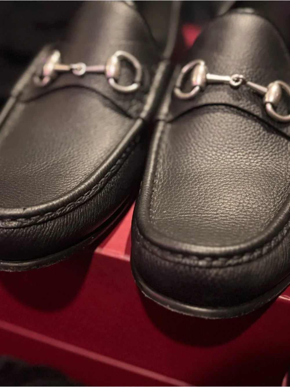 Gucci Black Leather Horsebit Penny Loafers - Picture 2 of 3